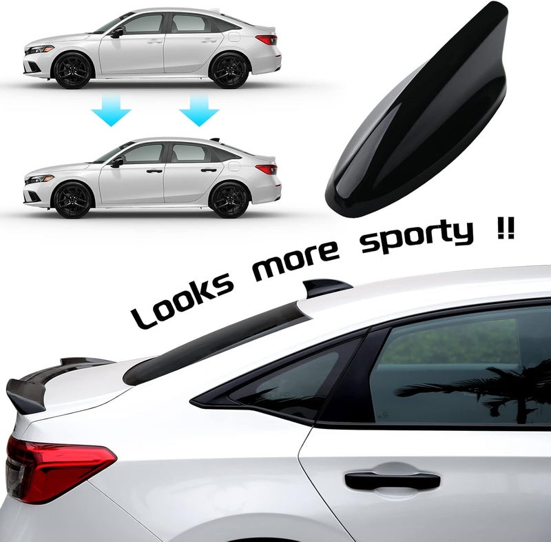 Thenice for 11th Gen Civic Accessories Antenna Topper Car Shark Fin Cover Exterior Decoration Compatible with Honda Civic 2022 2023 2024 2025 2026 -Glossy Black - Image 5